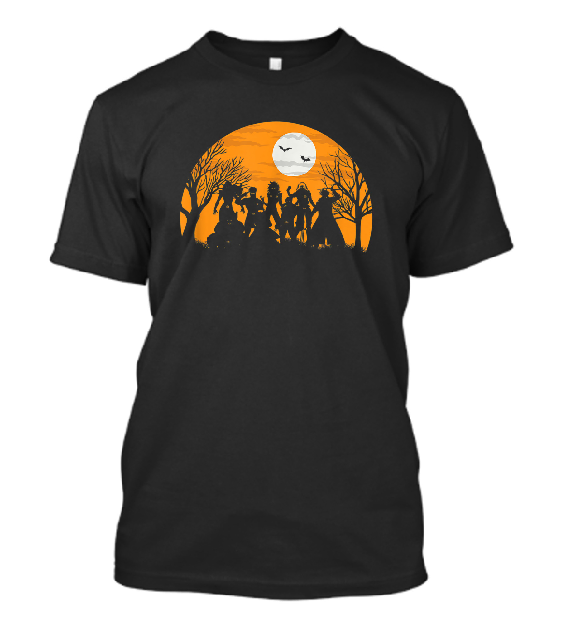 Marvel X Halloween Silhouettes Full Moon Bats T-Shirt