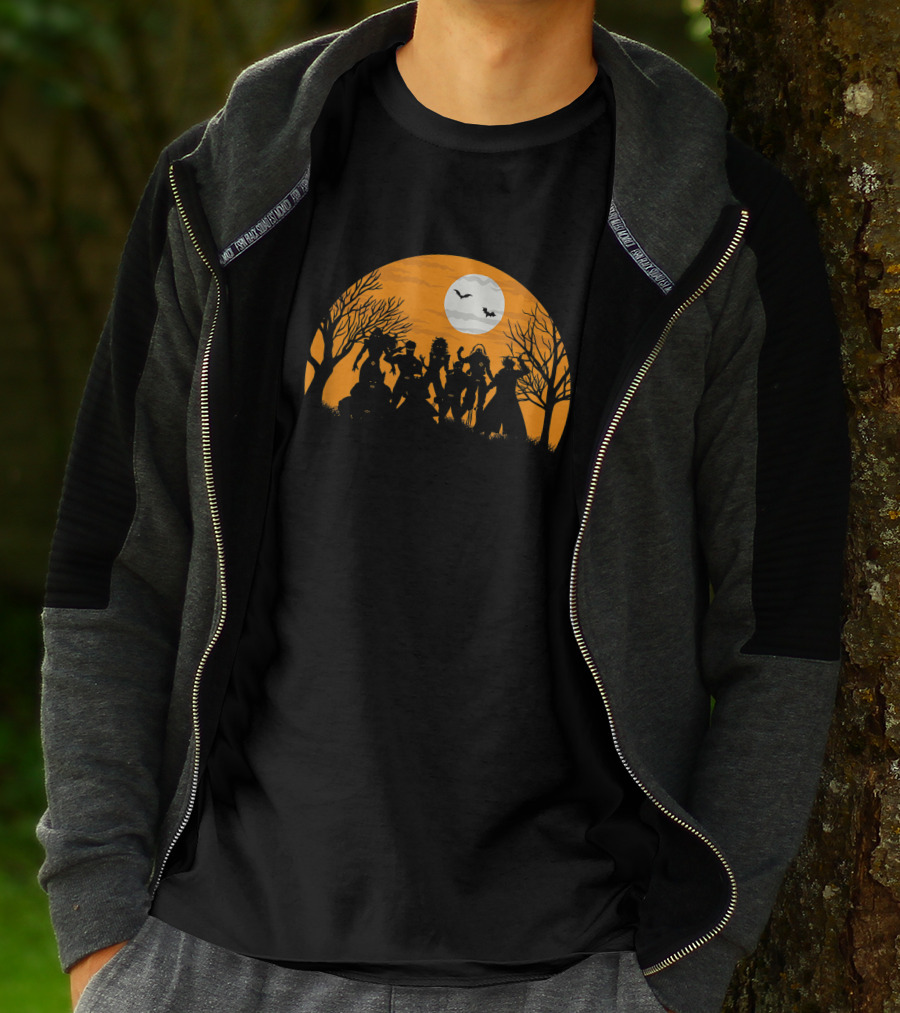 Marvel X Halloween Silhouettes Full Moon Bats T-Shirt