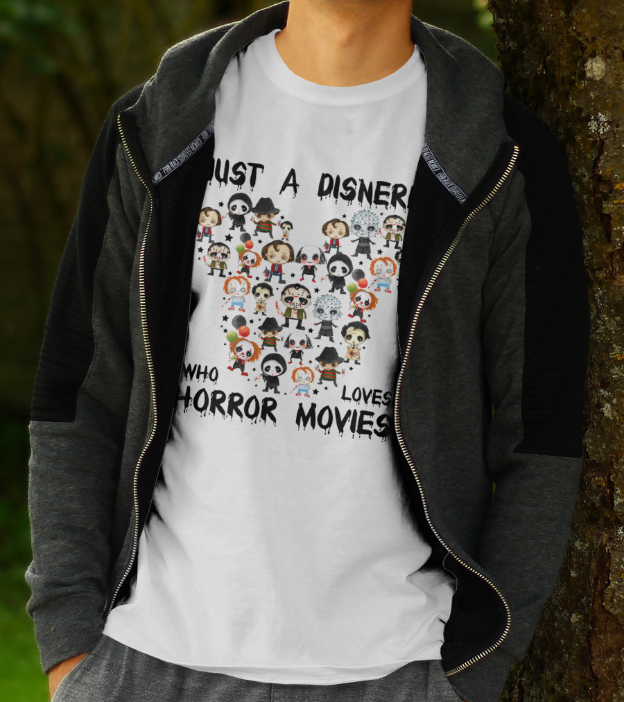 Just A Disnerd Who Loves Horror Movies Mickey Face T-Shirt