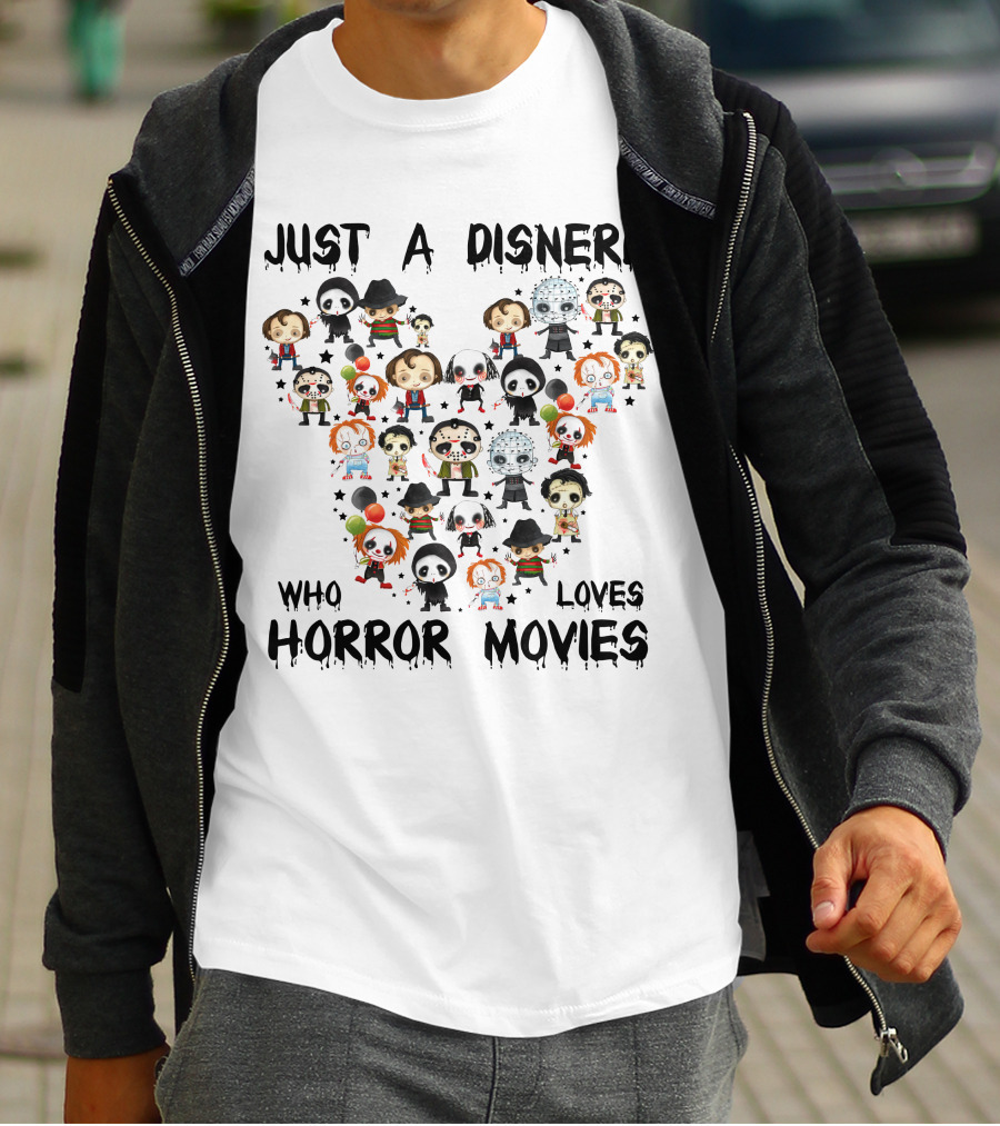 Just A Disnerd Who Loves Horror Movies Mickey Face T-Shirt