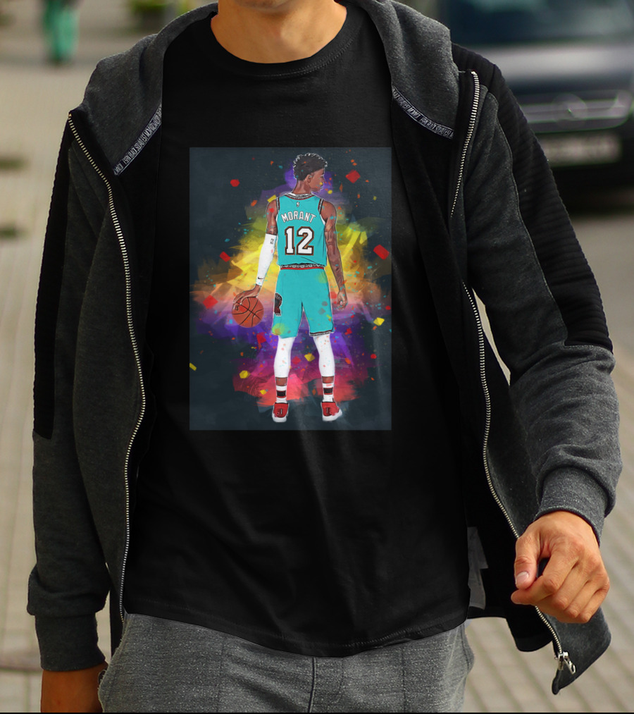 Ja Morant 12 Memphis Grizzlies Colorful Basketball T-Shirt