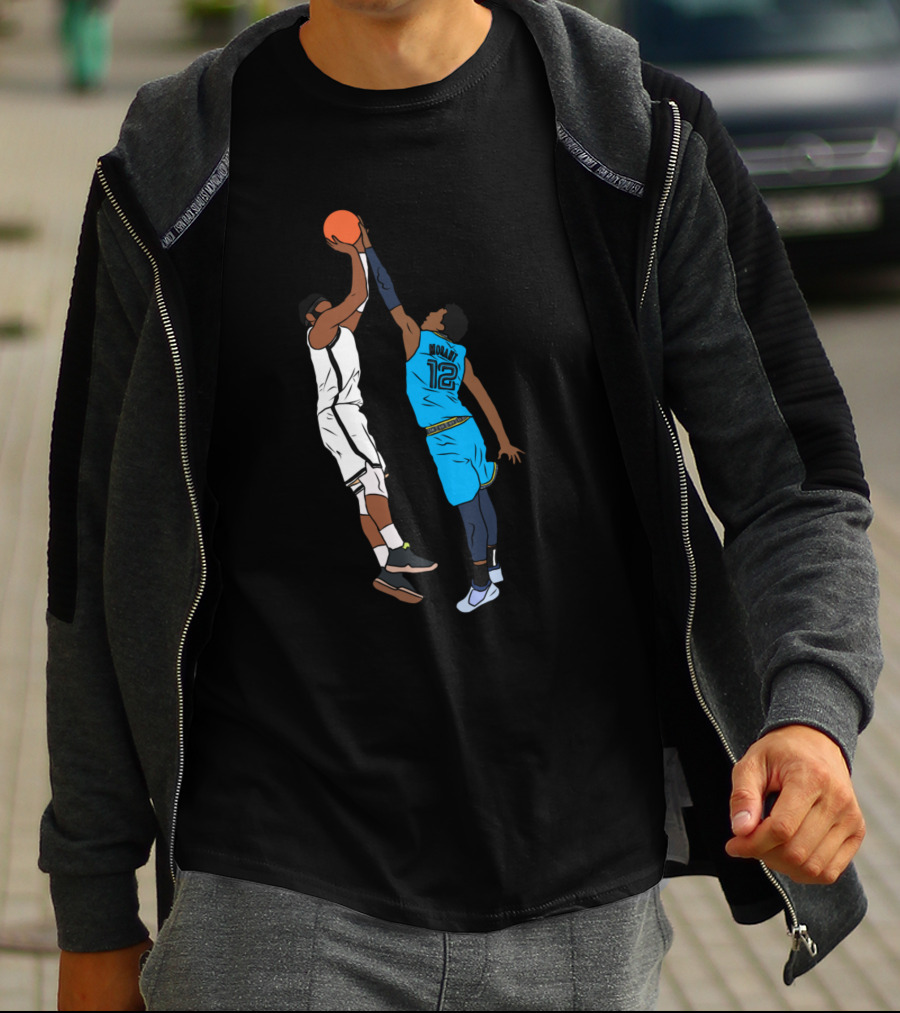 Ja Morant Blocks Kyrie Game Winner Basketball Moment T-Shirt