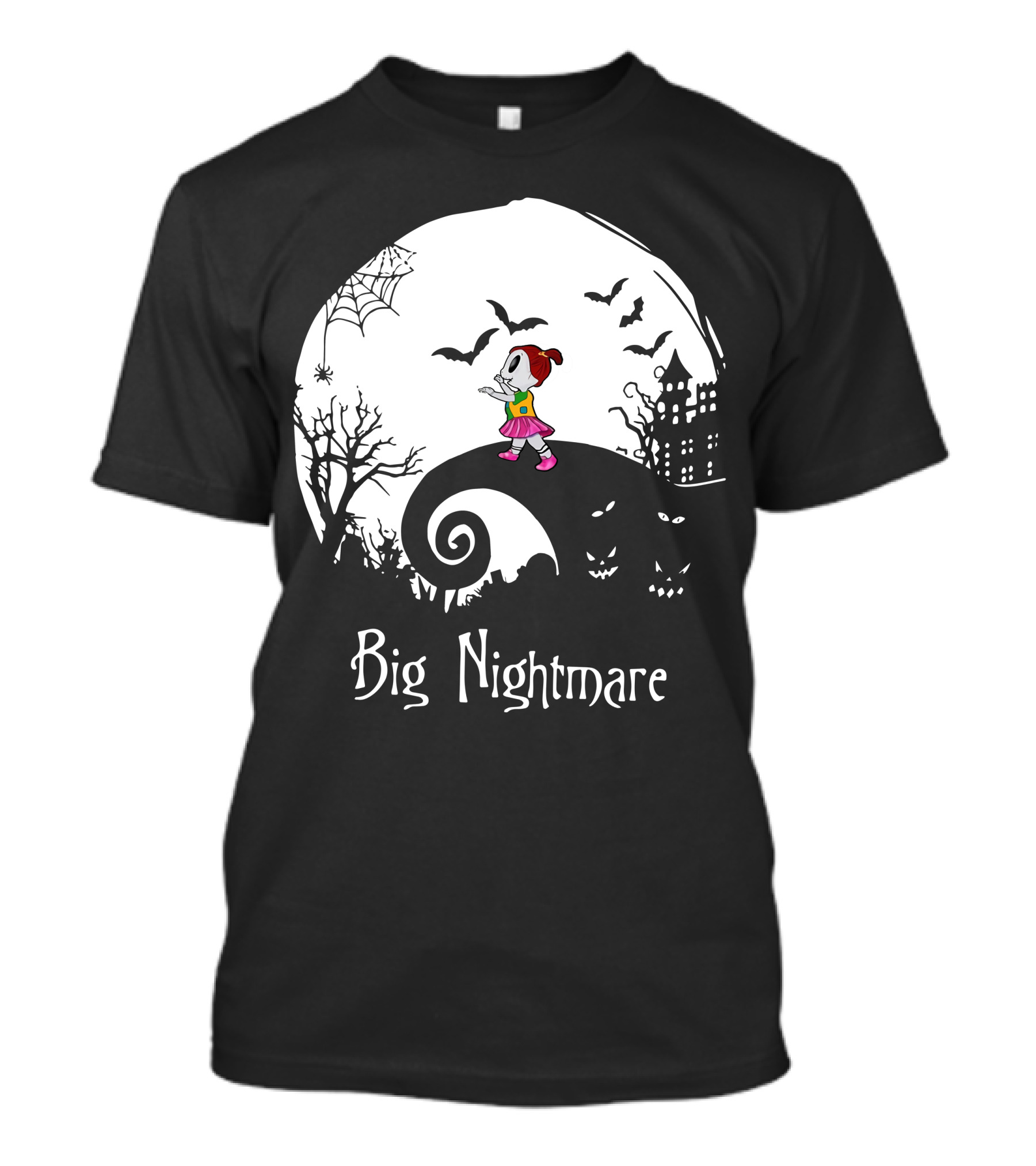 Big Nightmare Girl Halloween Scene T-Shirt