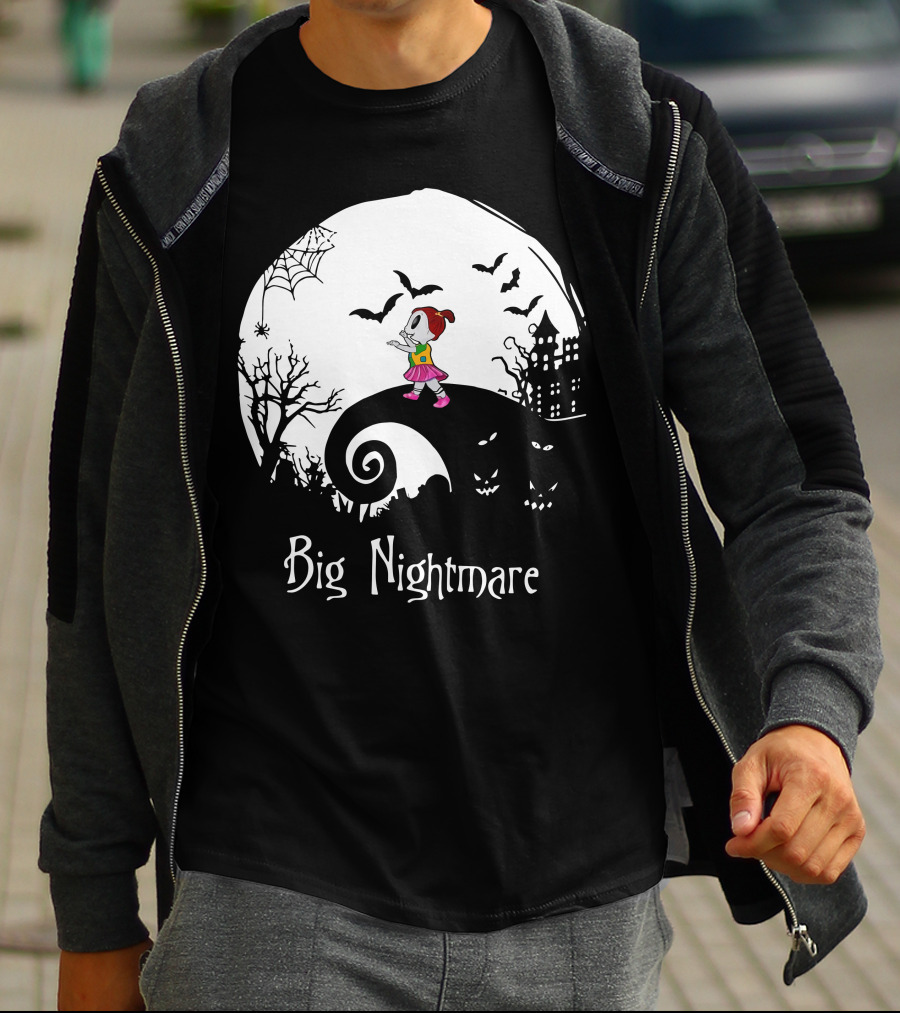 Big Nightmare Girl Halloween Scene T-Shirt