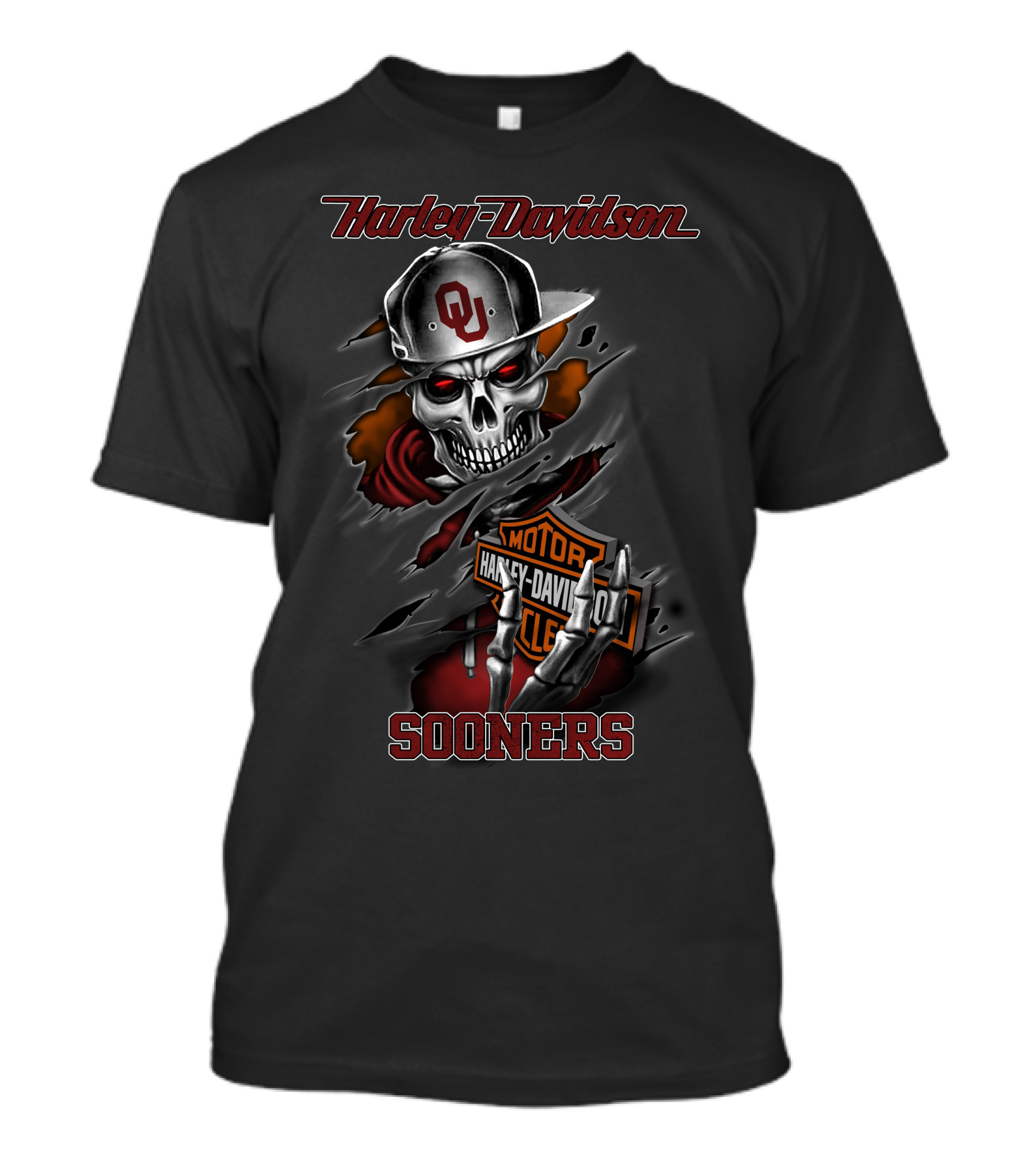 Harley Davidson Sooners Ou Skull T-Shirt