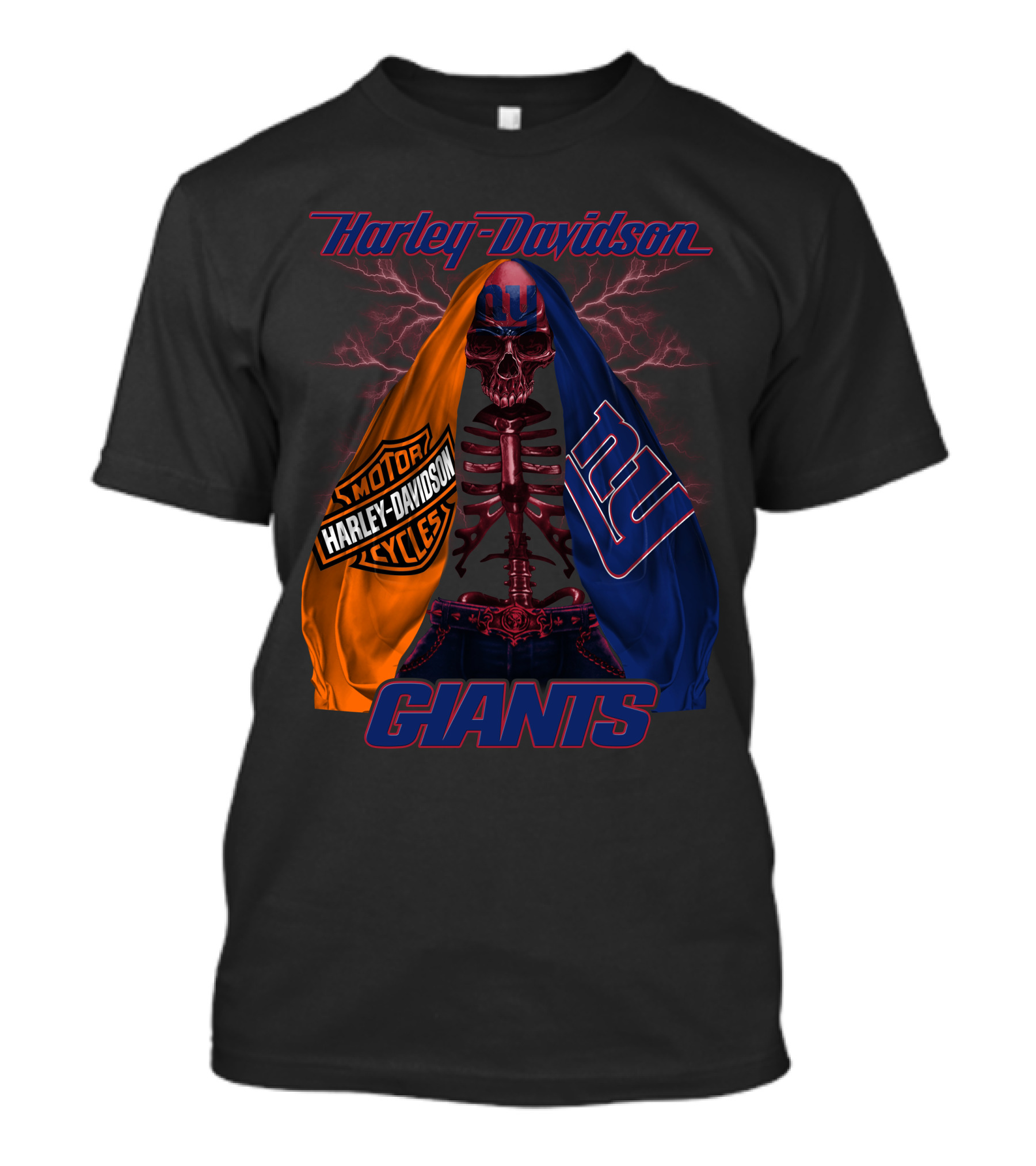 Harley Davidson New York Giants Motorcycles Hd0903 T-Shirt