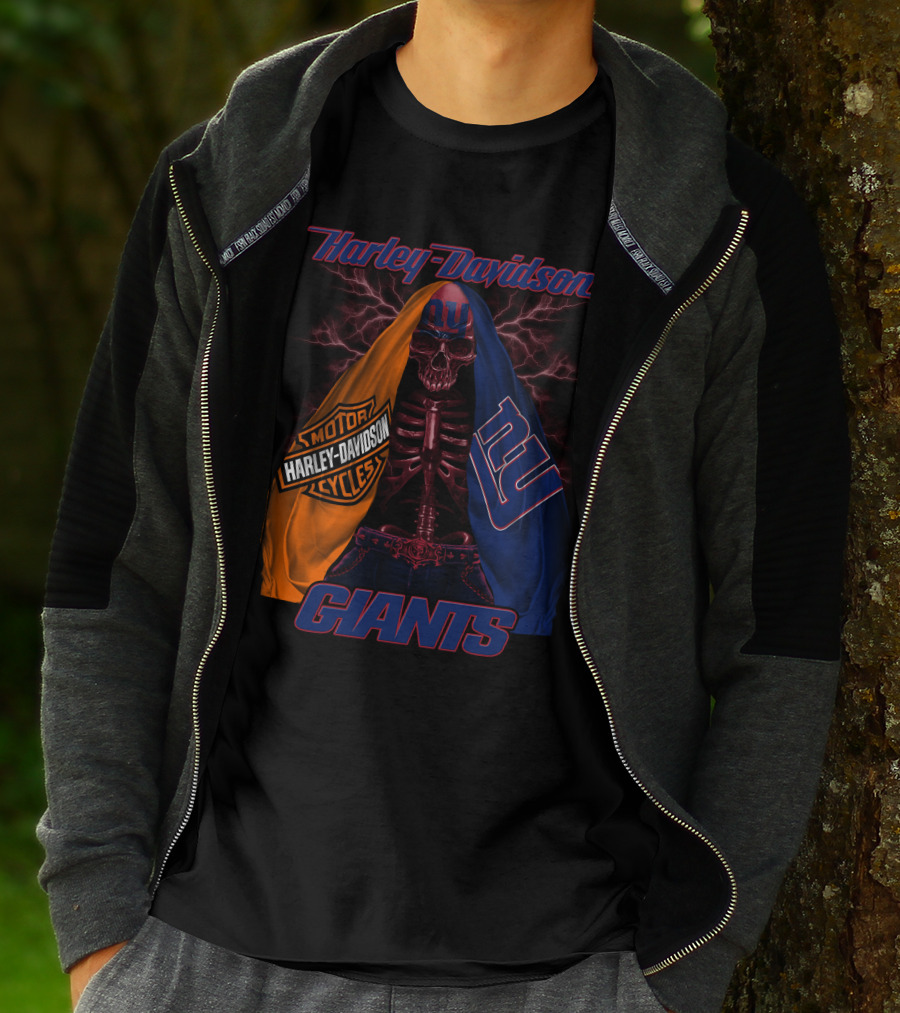 Harley Davidson New York Giants Motorcycles Hd0903 T-Shirt