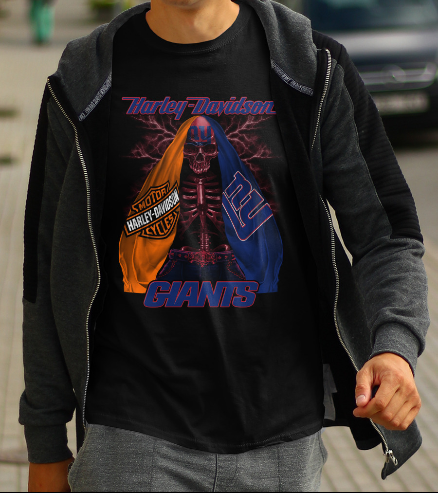 Harley Davidson New York Giants Motorcycles Hd0903 T-Shirt