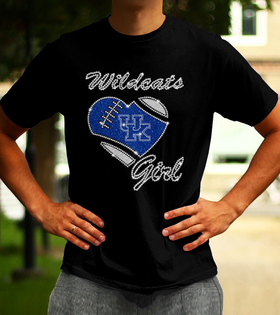 Wildcats Girl UK Football Heart G1003 Kentucky Wildcats T-Shirt