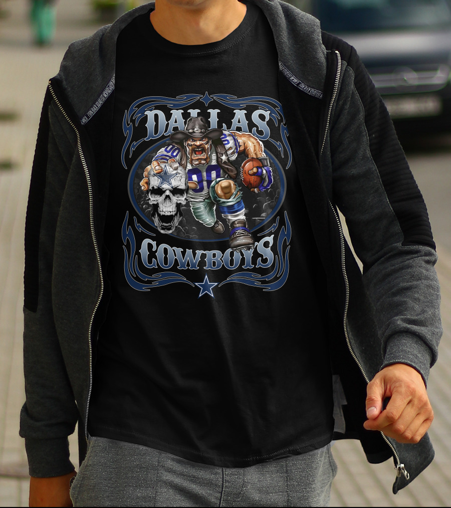 Dallas Cowboys Football Skull And Player T-Shirt