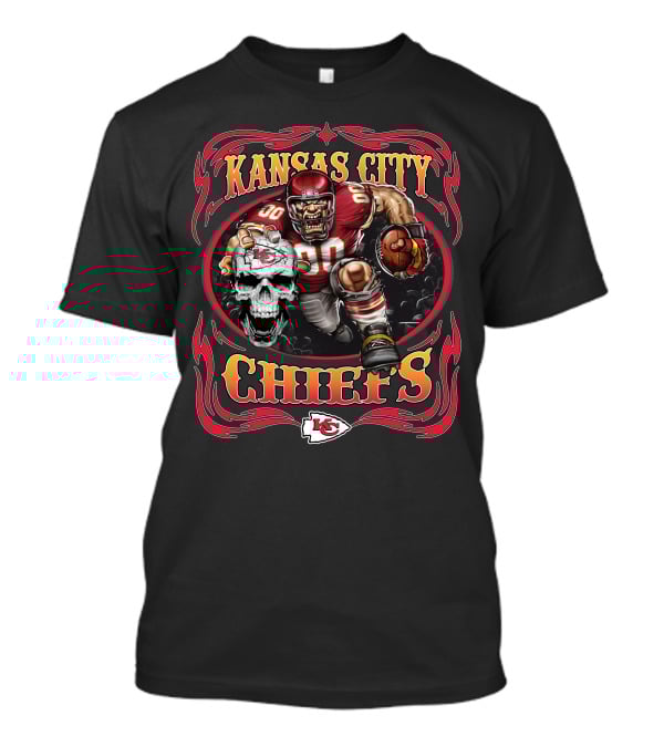 Kansas City Chiefs Skull Warrior Football Player T-Shirt