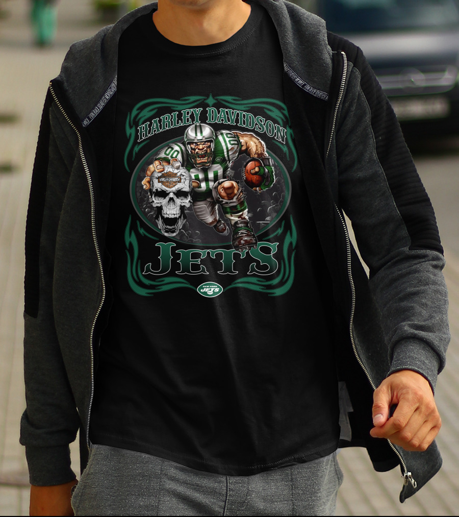 Harley Davidson New York Jets Live To Ride T-Shirt
