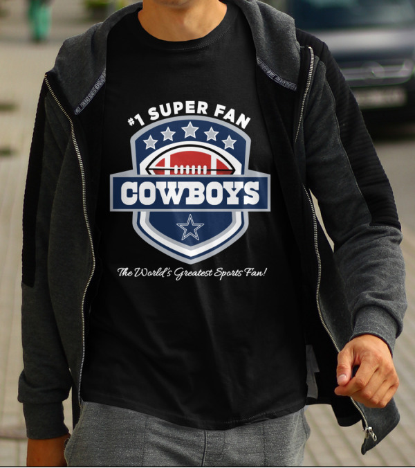 Dallas Cowboys Stars And Football Shield T-Shirt