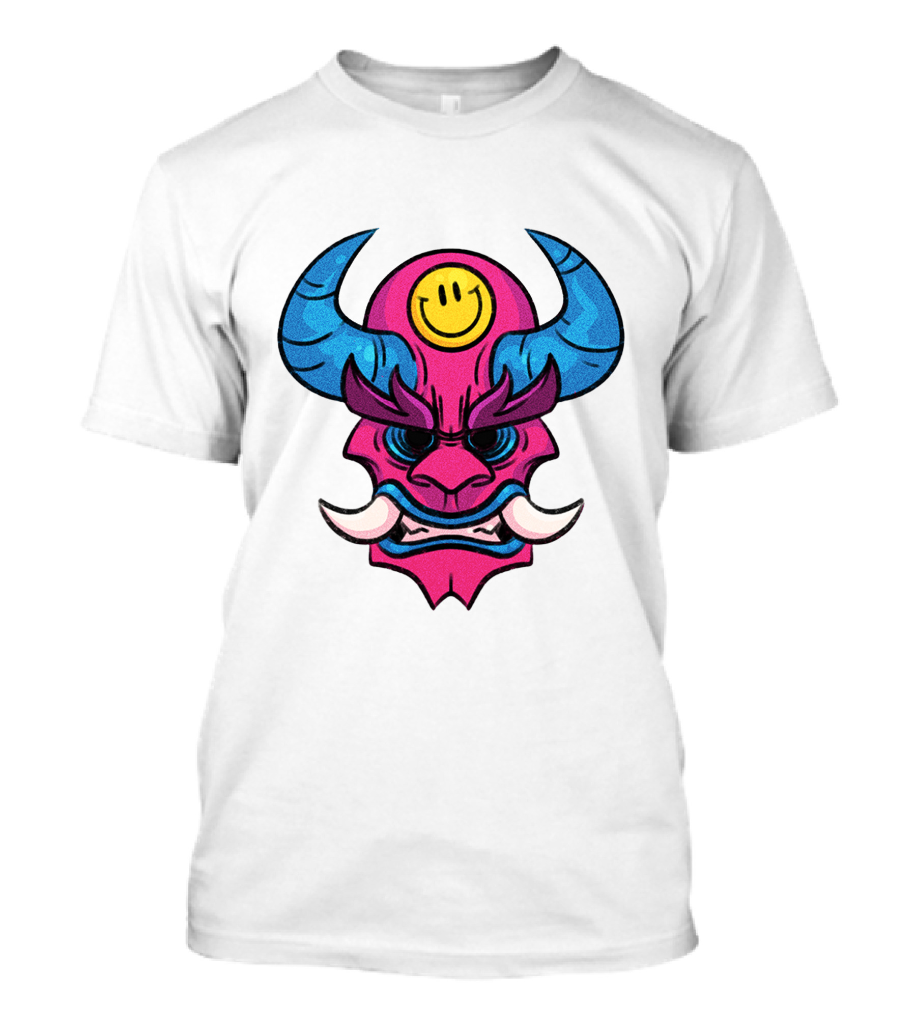 DACREW Oni Mask Smiley Face T-Shirt