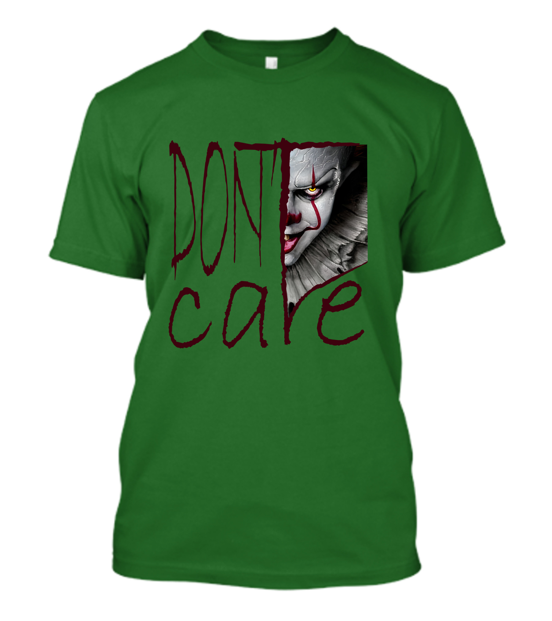 DON'T CARE Pennywise Face Clown Horror T-Shirt