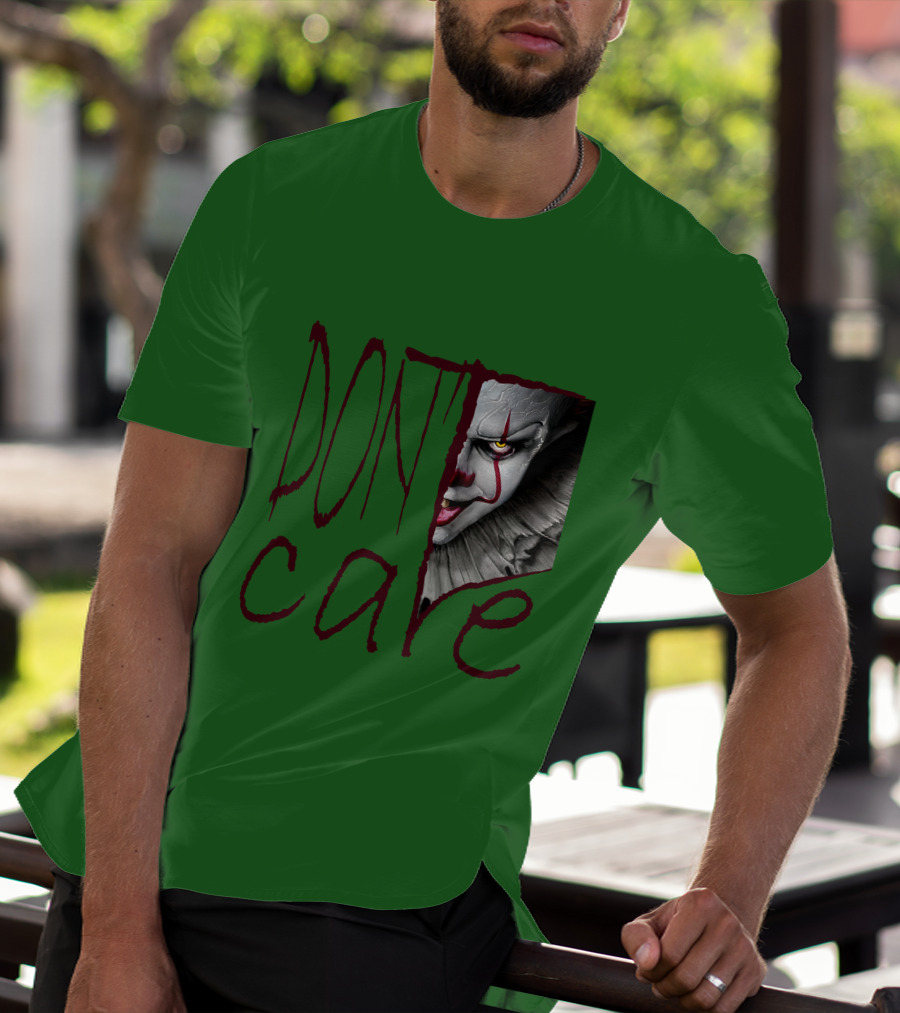 DON'T CARE Pennywise Face Clown Horror T-Shirt