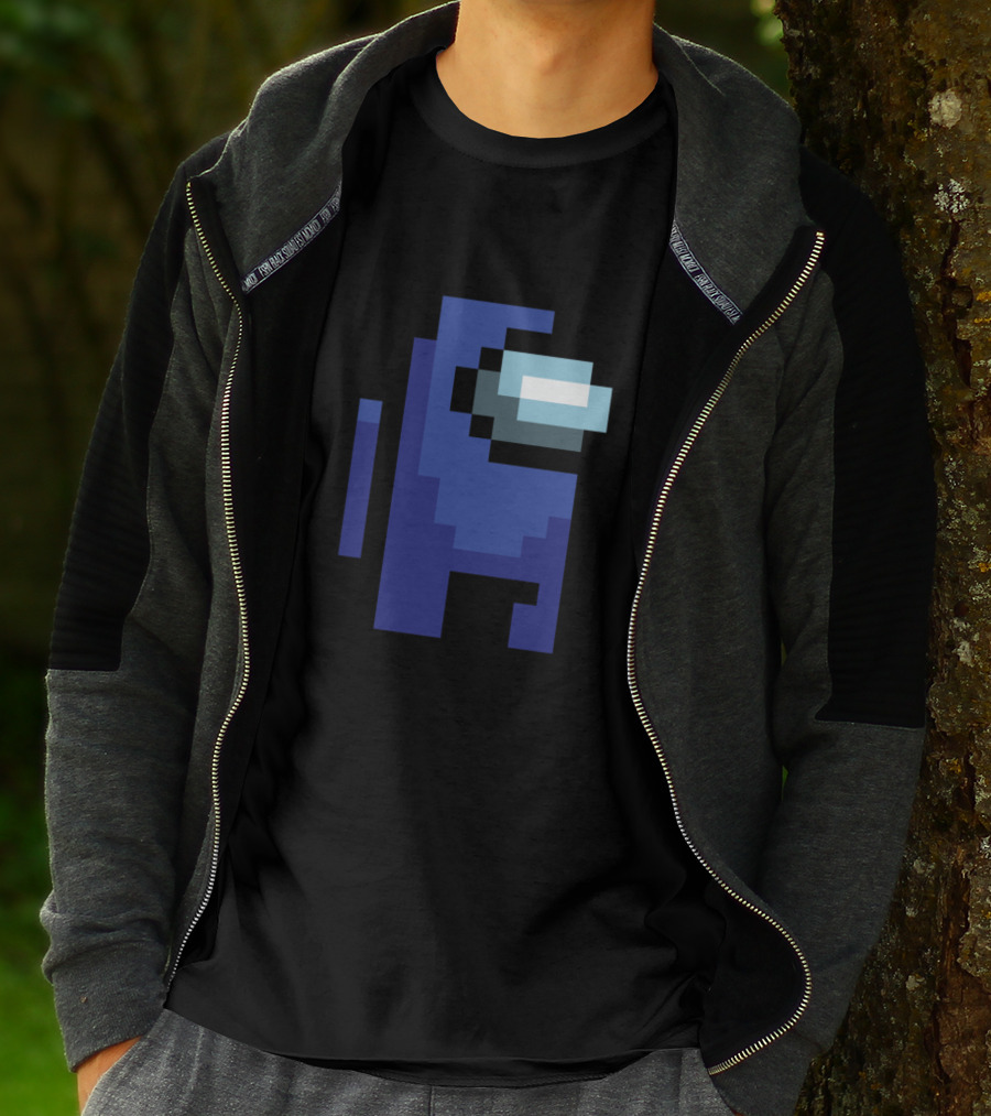 Among Us Blue Crewmate Pixel T-Shirt