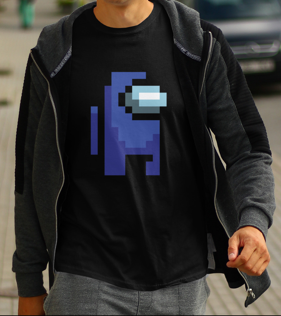 Among Us Blue Crewmate Pixel T-Shirt