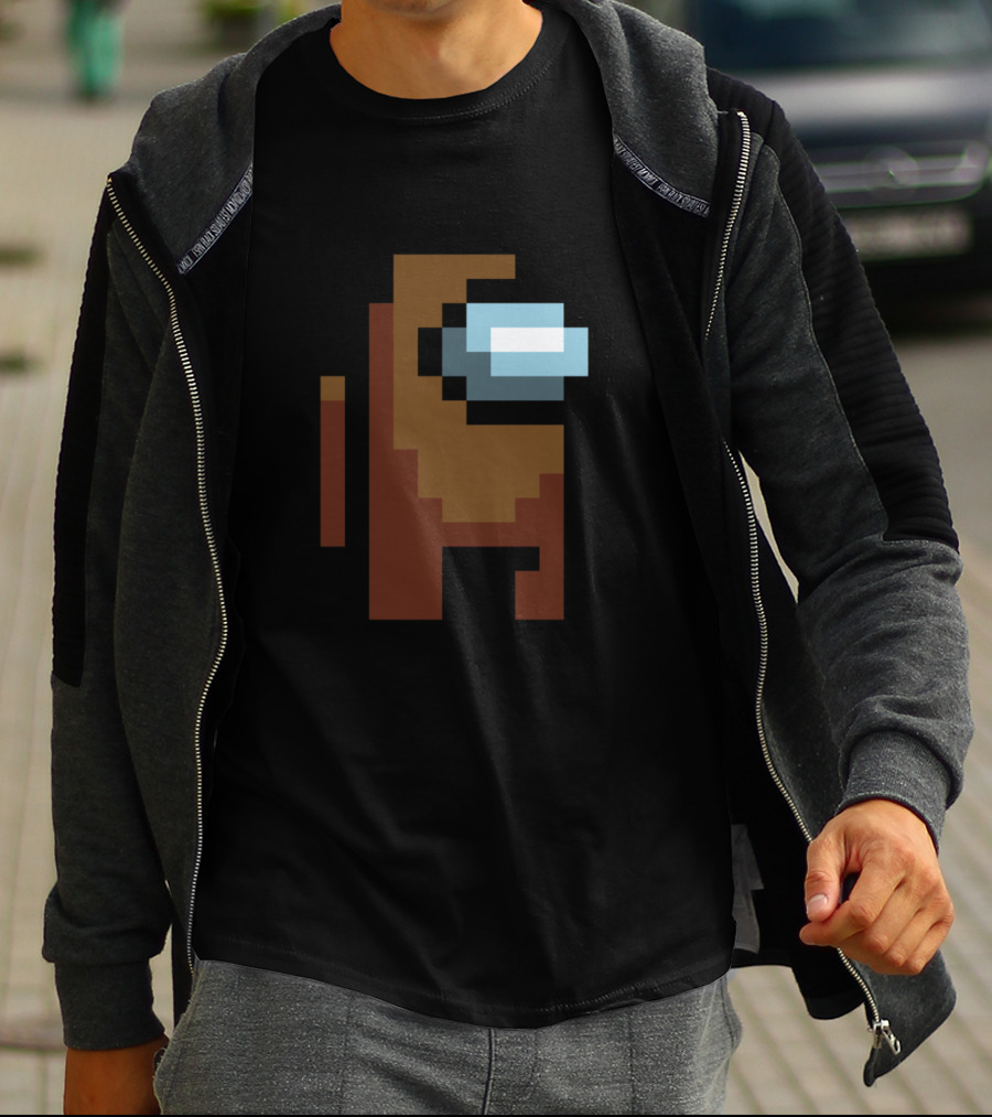 Among Us Crewmate Brown Pixel Character T-Shirt