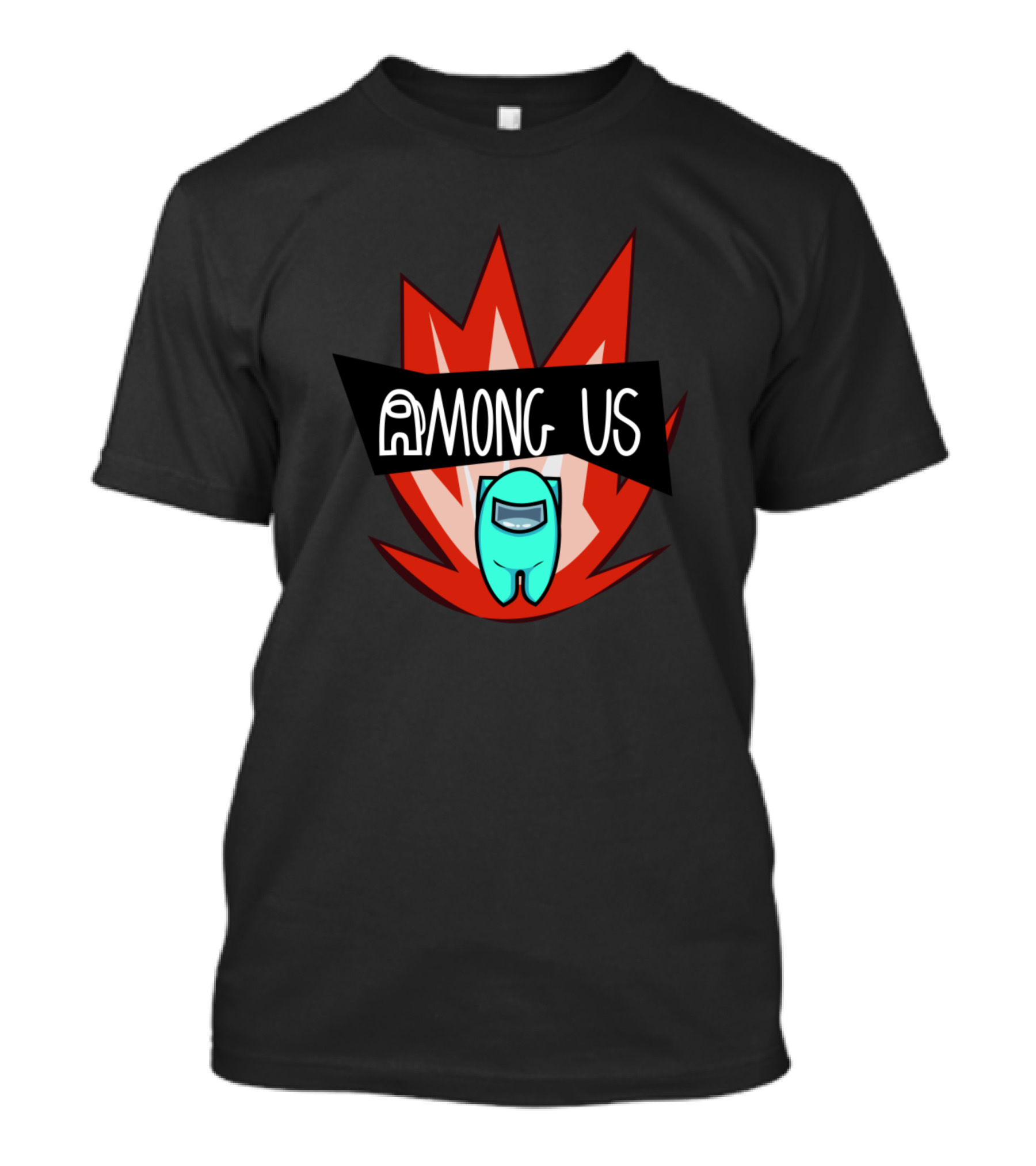 AMONG US Cyanmc4qd Crewmate With Fiery Background T-Shirt