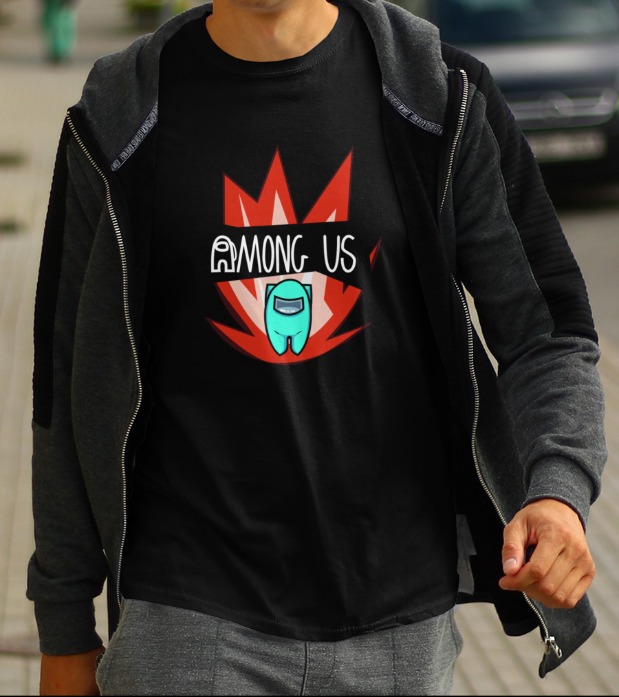 AMONG US Cyanmc4qd Crewmate With Fiery Background T-Shirt