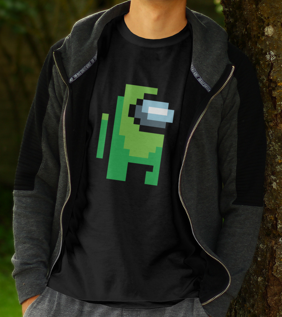 Among Us Lime Crewmate Character Pixel T-Shirt