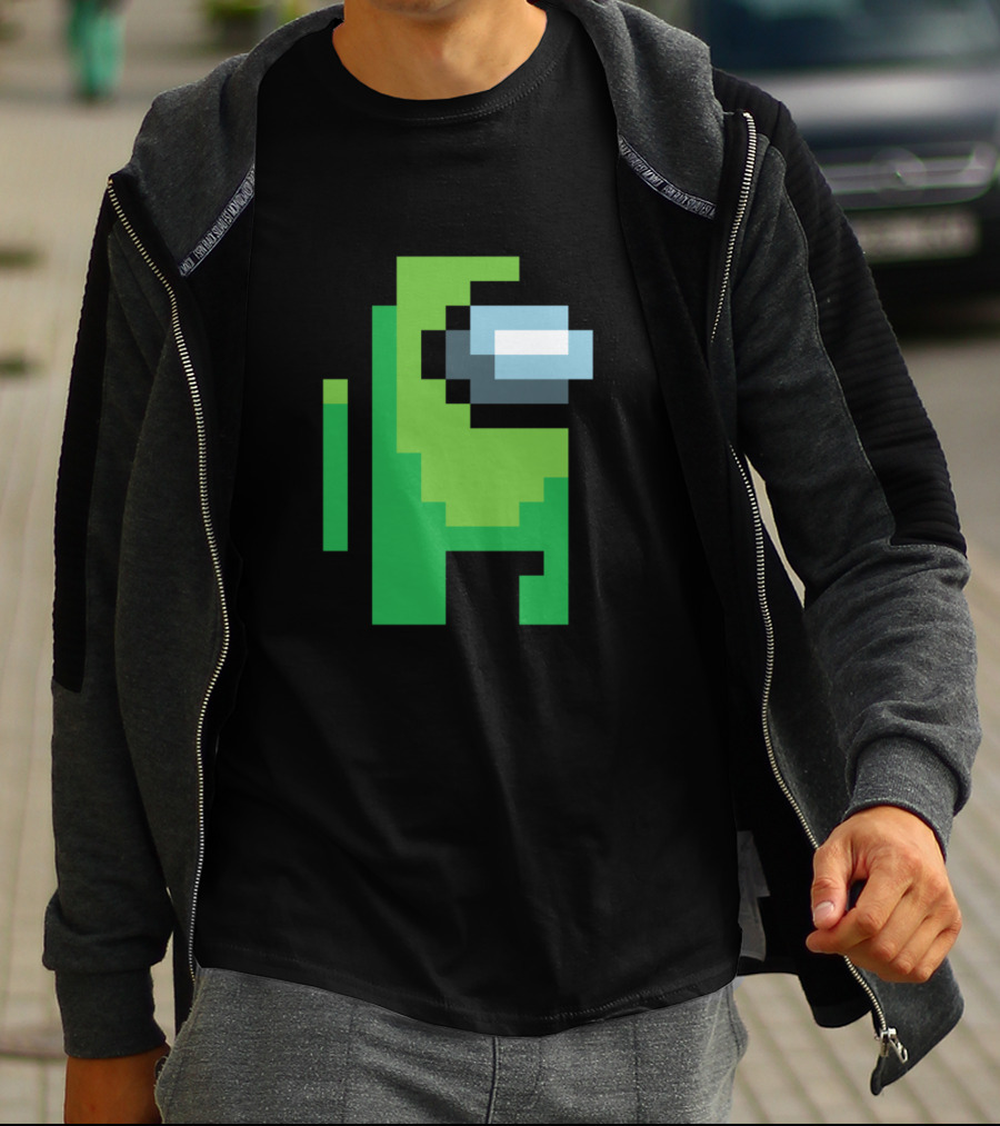 Among Us Lime Crewmate Character Pixel T-Shirt