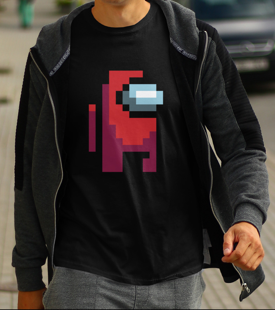 Among Us Red Crewmate Pixel T-Shirt