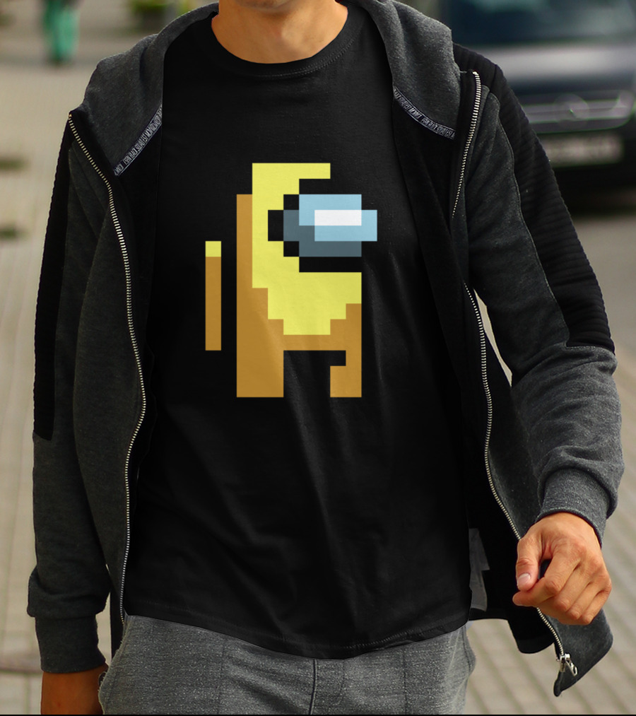 Among Us Yellow Character Pixel Art Crewmate T-Shirt