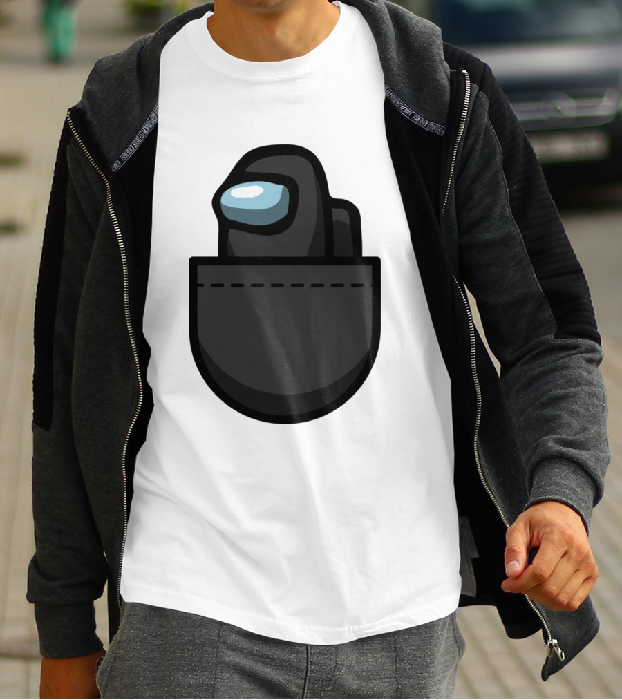 Black Crewmate Among Us Pocket T-Shirt