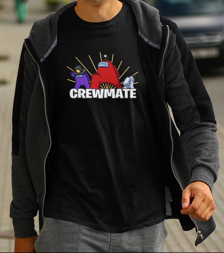 Crewmate Characters With Hats And Sunburst Among Us2uprx T-Shirt