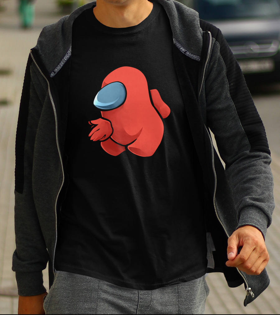 Sus Red Crewmate Character With Hand Gesture T-Shirt