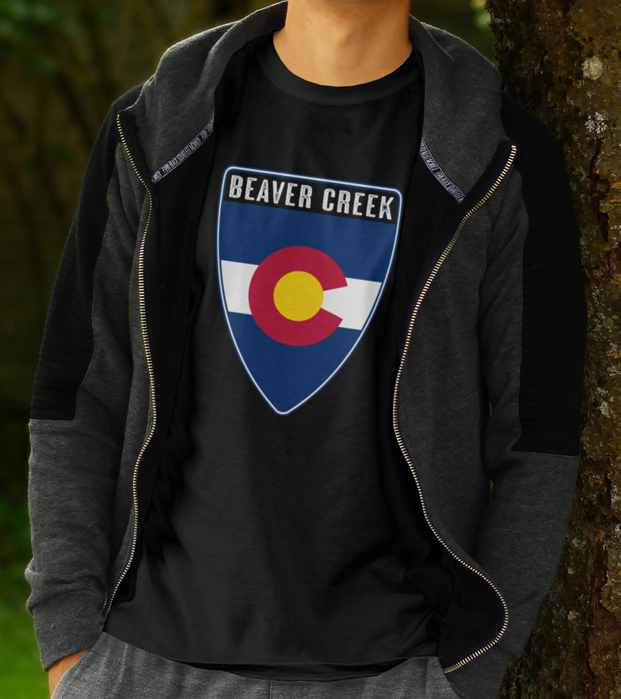 Beaver Creek Colorado Flag Shield Emblem T-Shirt