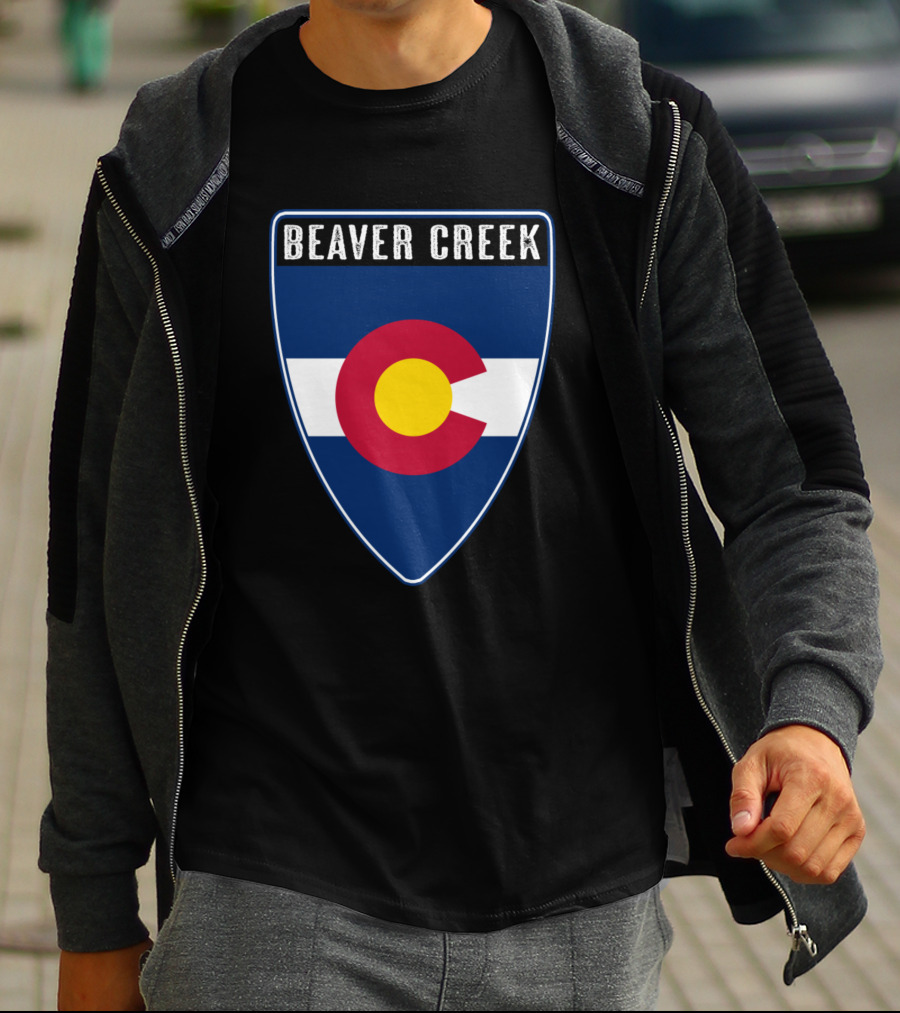 Beaver Creek Colorado Flag Shield Emblem T-Shirt