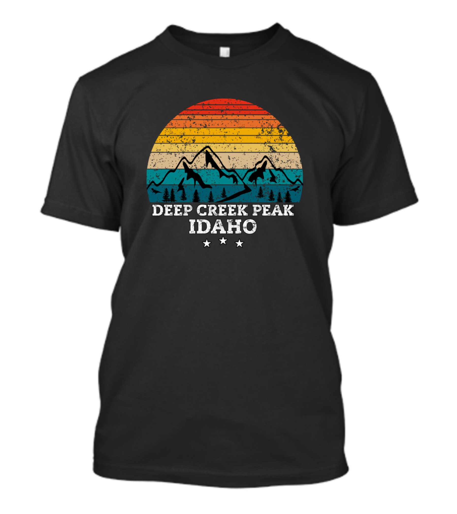 Deep Creek Peak Idaho Vintage Mountains Retro Sunset Wilderness T-Shirt