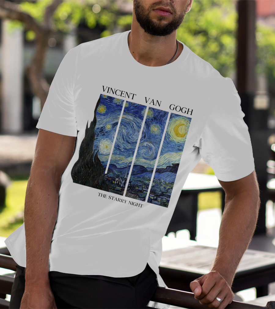 Vincent Van Gogh The Starry Night Quadrant Series T-Shirt