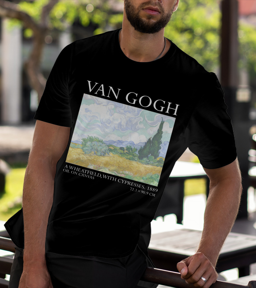 Van Gogh Wheatfield With Cypresses 1889 Oil On Canvas 72.1 X 90.9 Cm T-Shirt