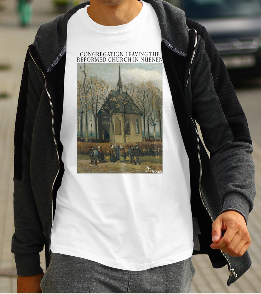 Congregation Leaving The Reformed Church In Nuenen Vincent Van Gogh Painting T-Shirt