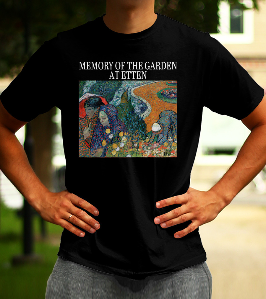 Memory Of The Garden At Etten Vincent Van Gogh Patterned Floral Scene T-Shirt