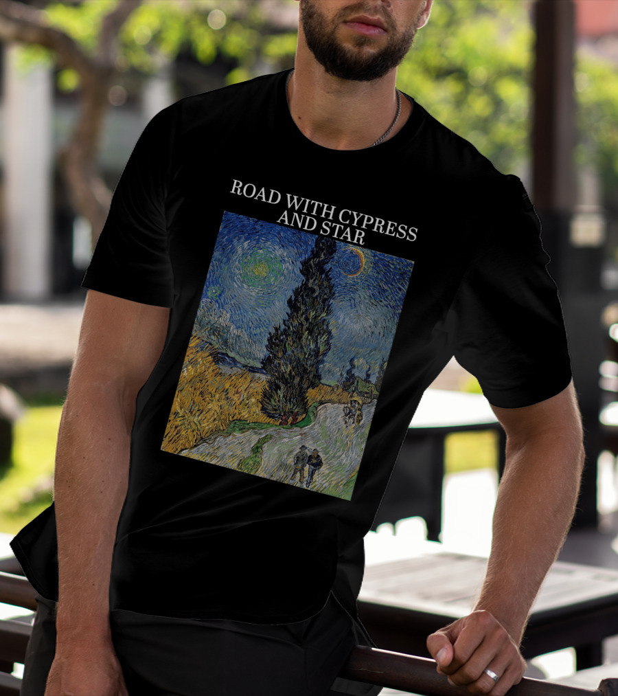 Vincent Van Gogh Road With Cypress And Star T-Shirt