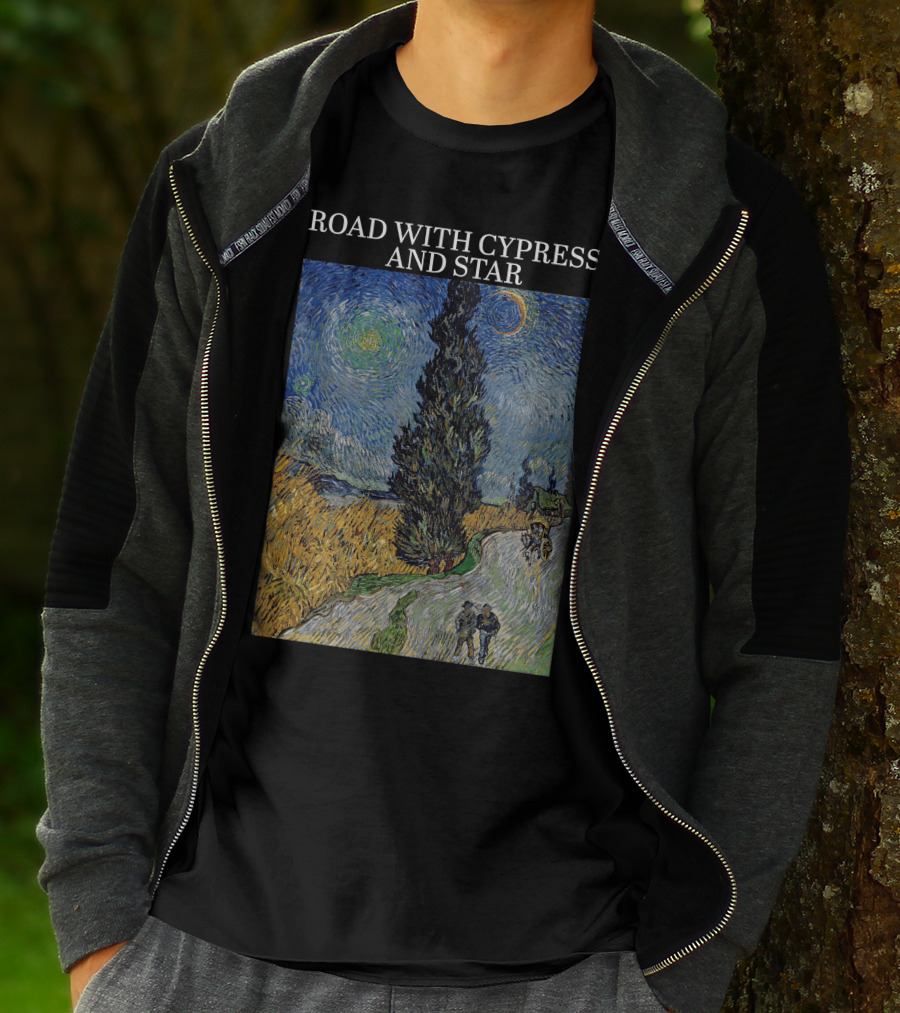 Vincent Van Gogh Road With Cypress And Star T-Shirt