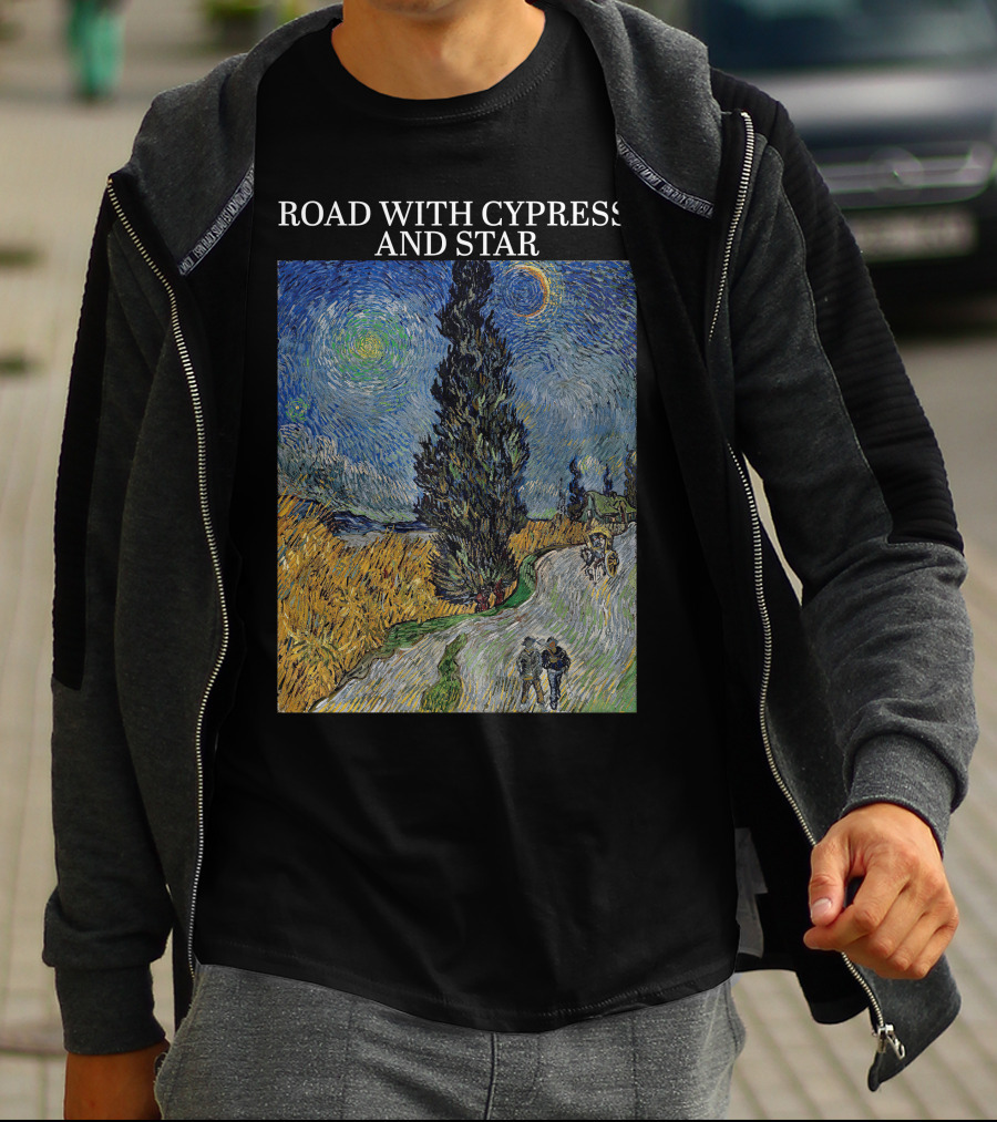 Vincent Van Gogh Road With Cypress And Star T-Shirt