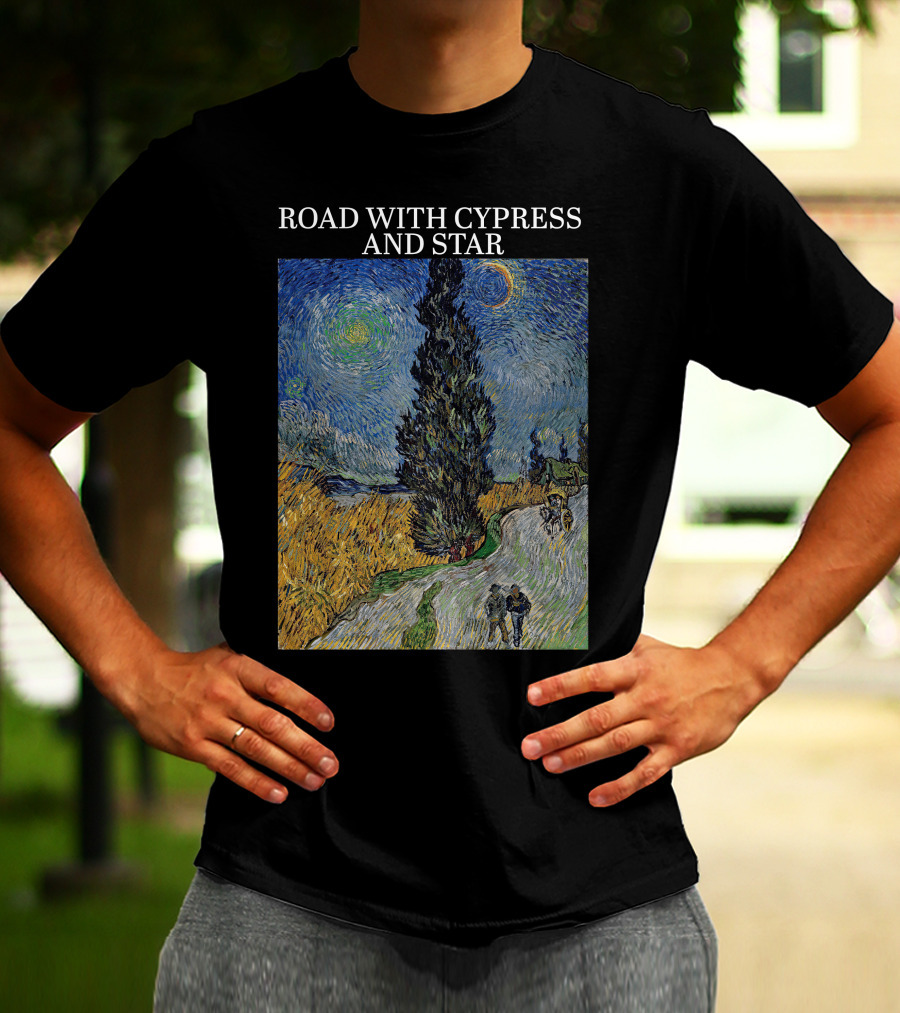 Vincent Van Gogh Road With Cypress And Star T-Shirt