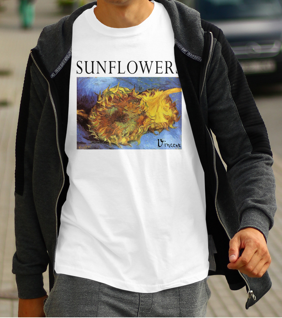 Sunflowers Vincent Van Gogh Painting Vincent Signature T-Shirt