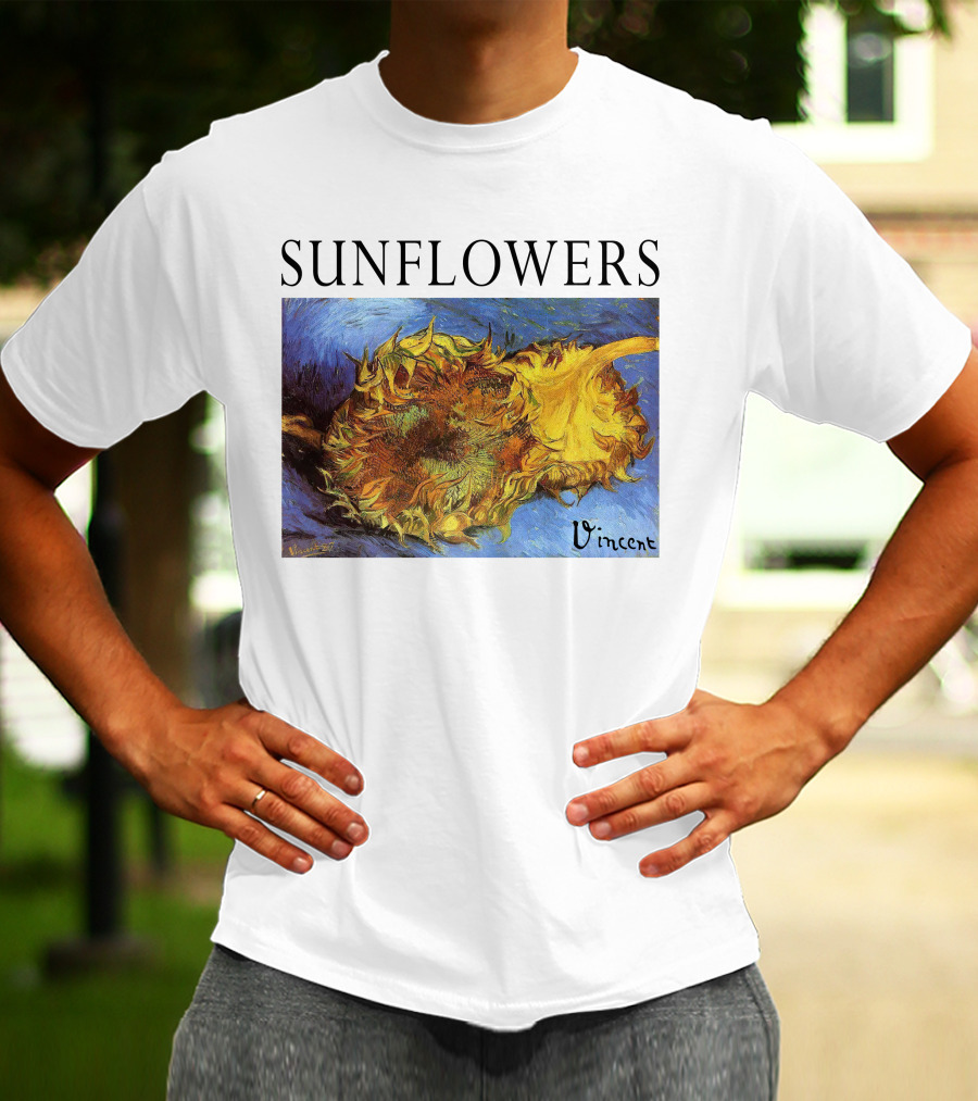 Sunflowers Vincent Van Gogh Painting Vincent Signature T-Shirt