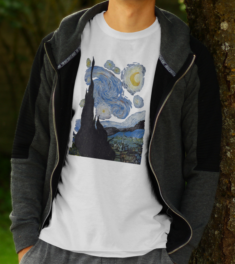 Starry Night Vincent Van Gogh Painting Swirls And Sky T-Shirt