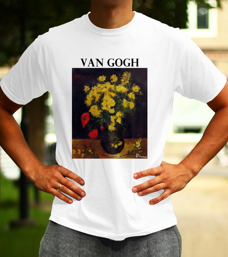 Van Gogh Flowers Red And Yellow Bouquet Vincent T-Shirt