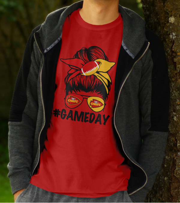 Kansas City Chiefs Game Day Eyewear And Headscarf Style Football Fan Accessory T-Shirt