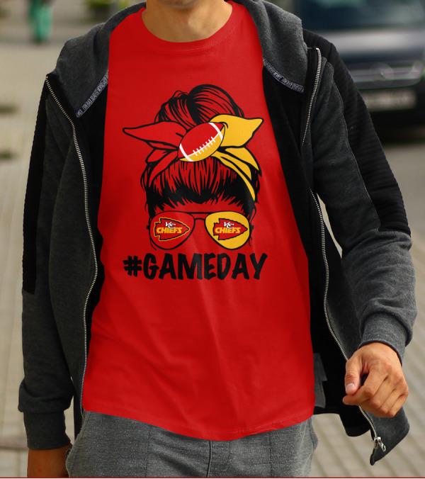 Kansas City Chiefs Game Day Eyewear And Headscarf Style Football Fan Accessory T-Shirt