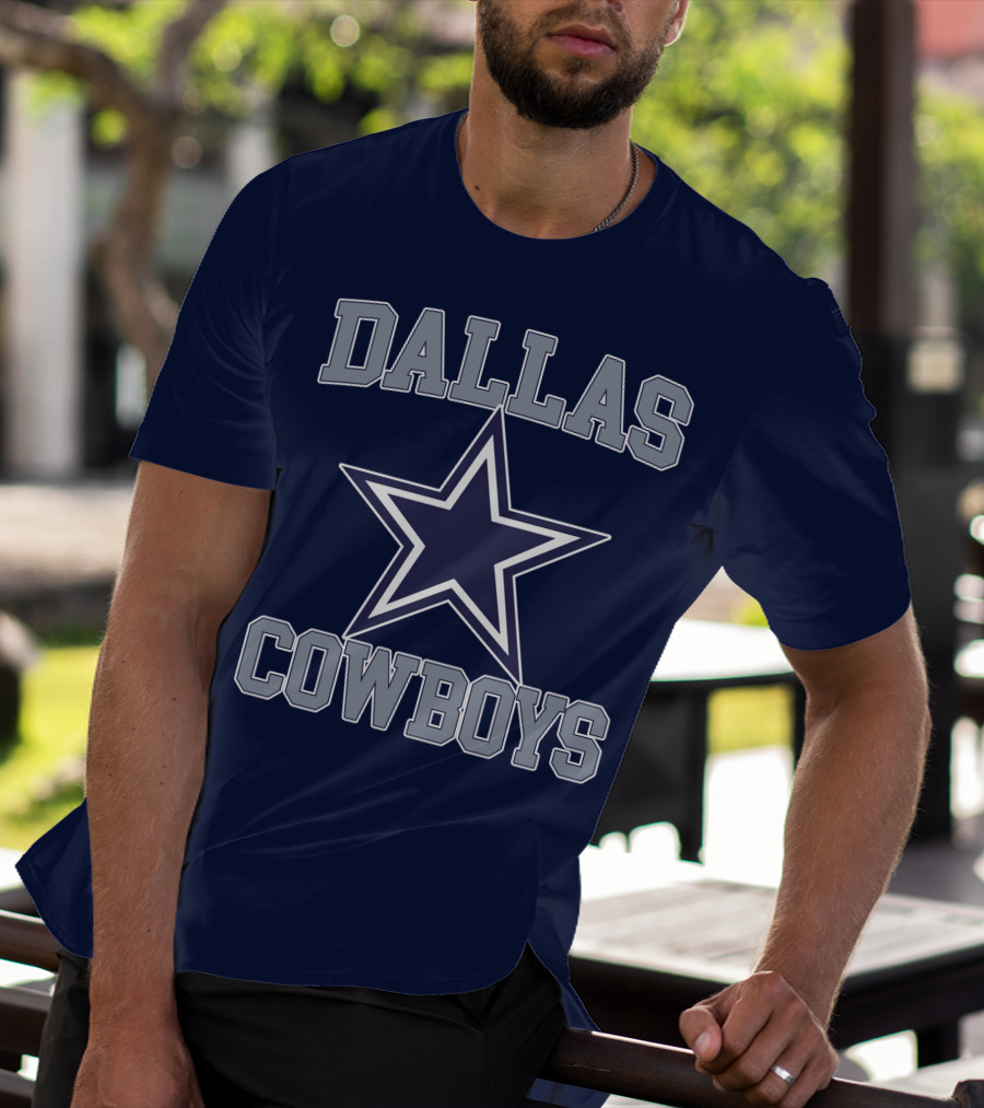 Dallas Cowboys Star Logo Gray Background T-Shirt